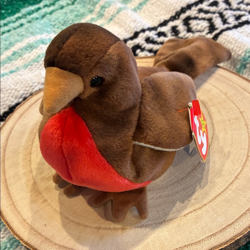 Ty Brown and Red Stuffed Bird